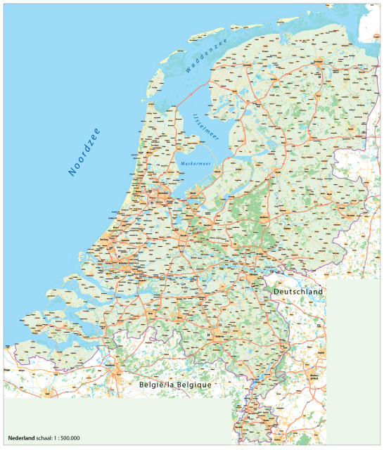 Verbazingwekkend digitale kaart van Nederland BK-92